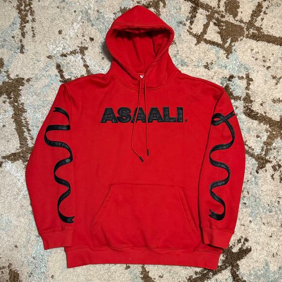 Asaali Ribbon Hoodie Size XL Red/Black Los Angeles Luxury Streetwear LA - Picture 1 of 9